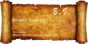 Bradl Ingrid névjegykártya